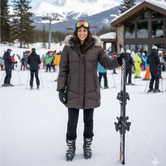 Lauren Ralph Lauren Women's Brown Down Filled Puffer Coat | Faux Fur Hood | Med - Picture 1 of 11